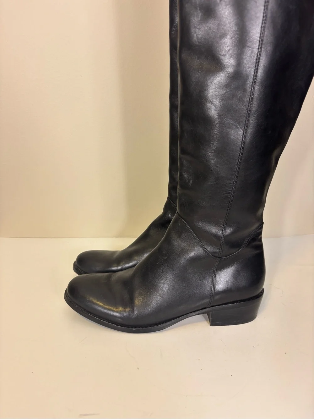 Via Spiga Black Leather Over-the-Knee Riding Boots 8
